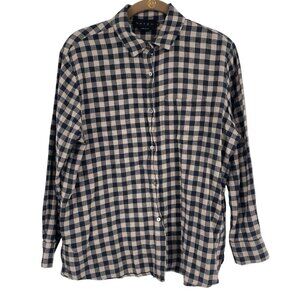 Hatch Maternity Black Plaid Checks Pocket Shirt Size XS / 0